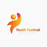 youth human logo partnership icon vector