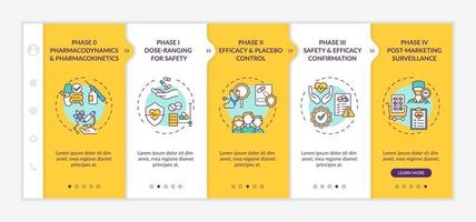 Clinical investigation phases onboarding vector template