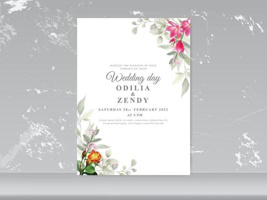 wedding invitation card elegant floral