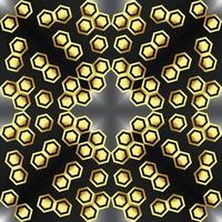 This is a vintage golden kaleidoscope texture in an oriental style with honeycombs vector