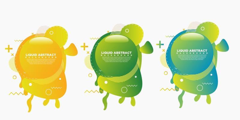 Set of abstract modern graphic elements. Shapes and lines and dynamic colored gradations. Gradient abstract banner with flowing fluid shapes. Templates for logo design or presentations.