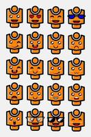 Collection of cute toy character vector designs with different expressions