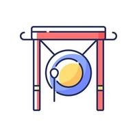 Chinese gong RGB color icon vector