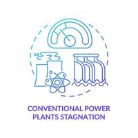 Conventional power plants stagnation concept icon vector