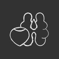 Tree nuts chalk white icon on black background vector