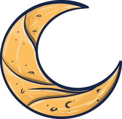 crescent moon hand drawn illustration