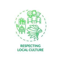 Respecting local culture concept icon vector