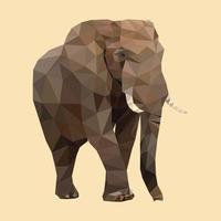 plantilla de diseño de vector de elefante bajo poli