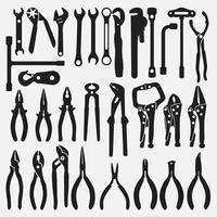 wrench pliers illustration vector design templates set