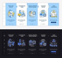 E-trash elements onboarding vector template