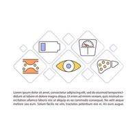 Liver problems concept line icons with text vector