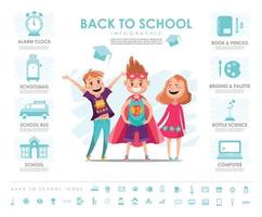 Back to school Info graphic with vector set with icons and elements