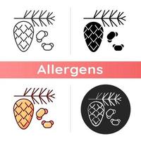 Cedar and pine tree pollen icon vector