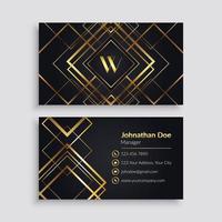 Elegant Golden Geometric Business Card Template vector