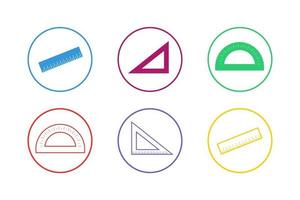 Colorful Ruler Icon Set vector