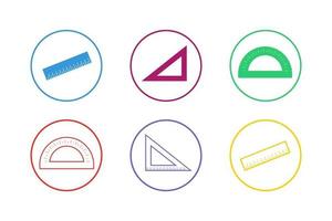 Colorful Ruler Icon Set vector