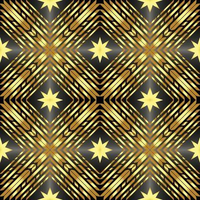 This is a vintage golden kaleidoscope texture in an oriental style with stars