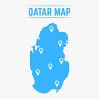 mapa simple de qatar con iconos de mapa vector