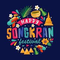 fondo colorido del festival de songkran vector