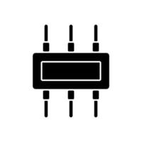 Connector black glyph icon vector