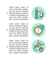 Manejo seguro de emergencias iconos de línea de concepto con texto vector