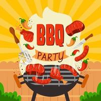 Backyard  BBQ Party Background vector