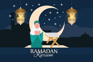 Ramadan kareem traditional islamic festival religious vector