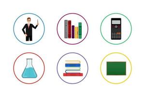 Colorful Education Icon Set vector