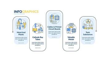 plantilla de infografía de vector de elementos de basura electrónica