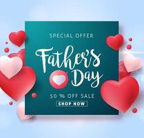 Fathers day sale banner background vector