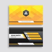 Modern Geometric Yellow Business Card Template vector