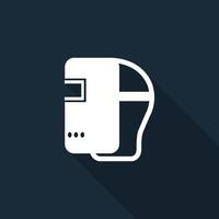 Symbol Wear Welding Helmet On black Background vector