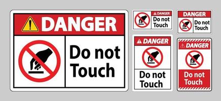 peligro, no toque, símbolo, señal, aislar, blanco, plano de fondo vector