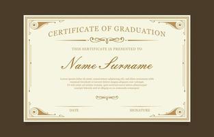 Certificate of Graduation Template Design vector