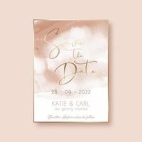 save the date invitation with watercolour design vector