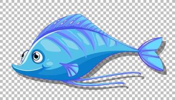 un personaje de dibujos animados de pescado aislado vector