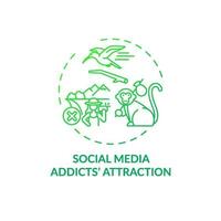 Social media addicts attraction concept icon vector