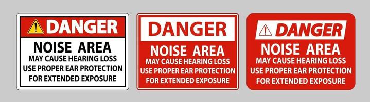 Noise Area May Cause Hearing Loss Use Proper Ear Protection For Extended Exposure vector