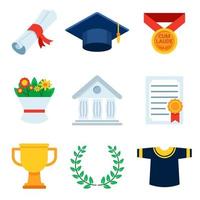 conjunto de iconos de graduación vector