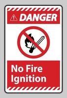 Danger No Fire Ignition Symbol Sign On White Background vector