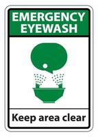 Emergency Eyewash Keep Area Clear Symbol vector