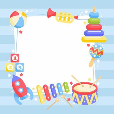 Kids Toys Frame Background