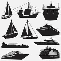 ship silhouettes vector design templates