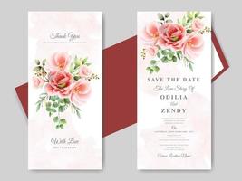 Invitación de boda temas florales rojos vector