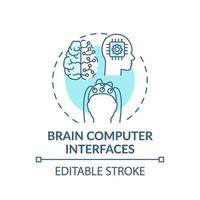 Brain computer interfaces concept icon vector