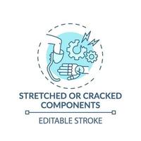 Stretched and cracked components concept icon vector