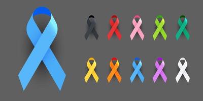 Realistic Colorful Awareness Ribbons vector