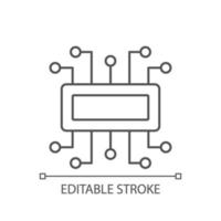 icono lineal de microcontrolador vector