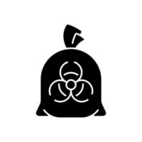 Infectious waste bag black glyph icon vector