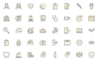 set of health thin line icons vector